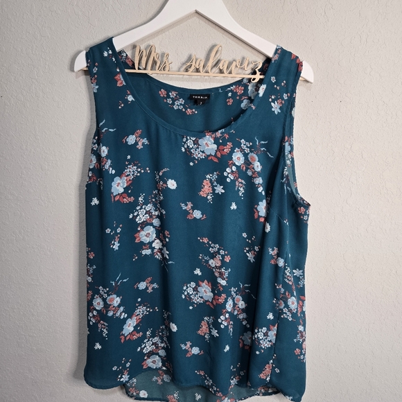 torrid Tops - Torrid Teal Floral Tank- Size 2
